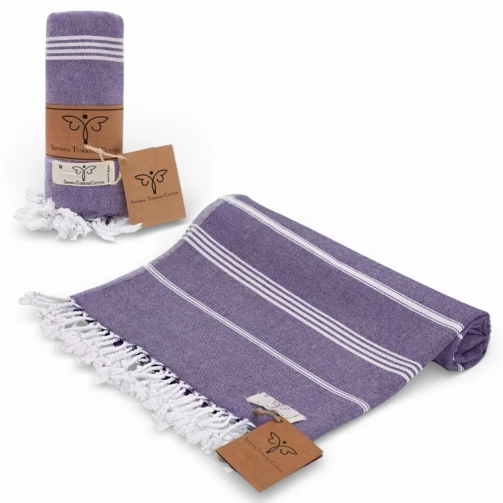Smyrna Purple Turkish Cotton Beach Towel New